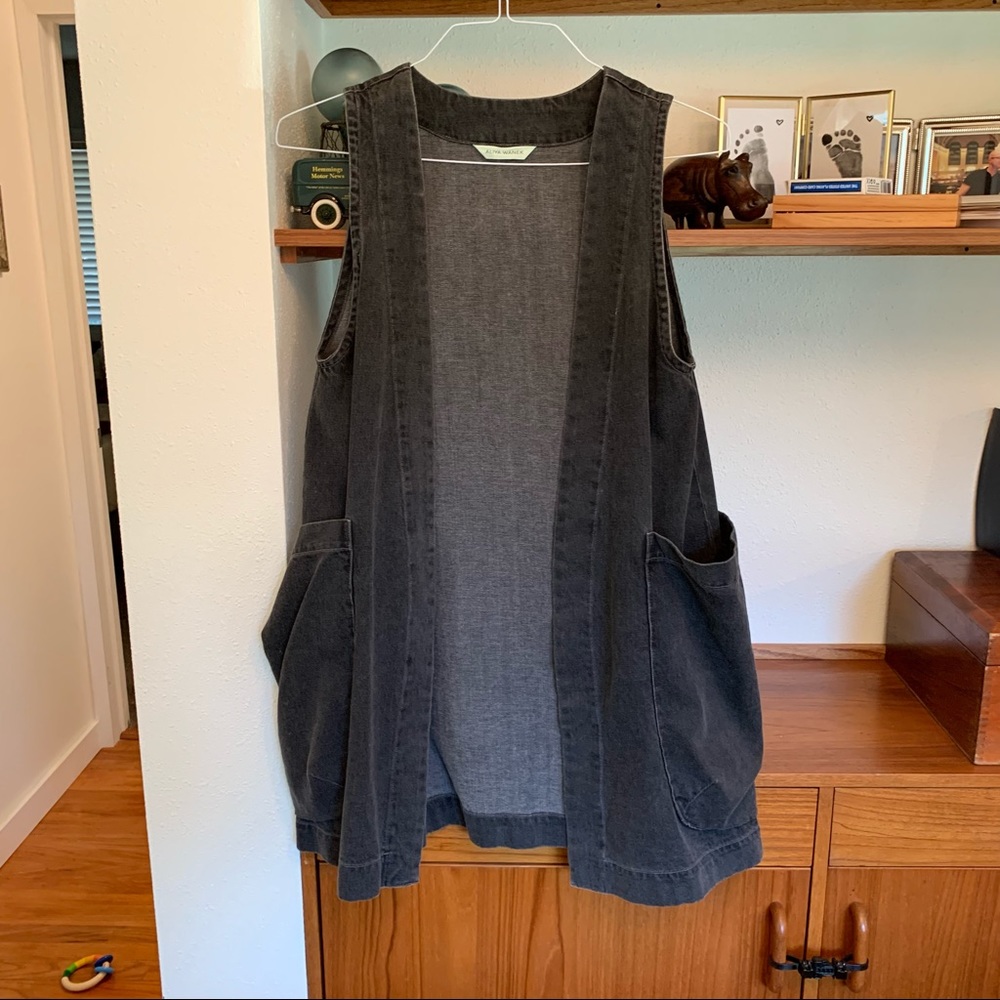 Aliya Wanek Denim Vest with Oversized Pockets S/M